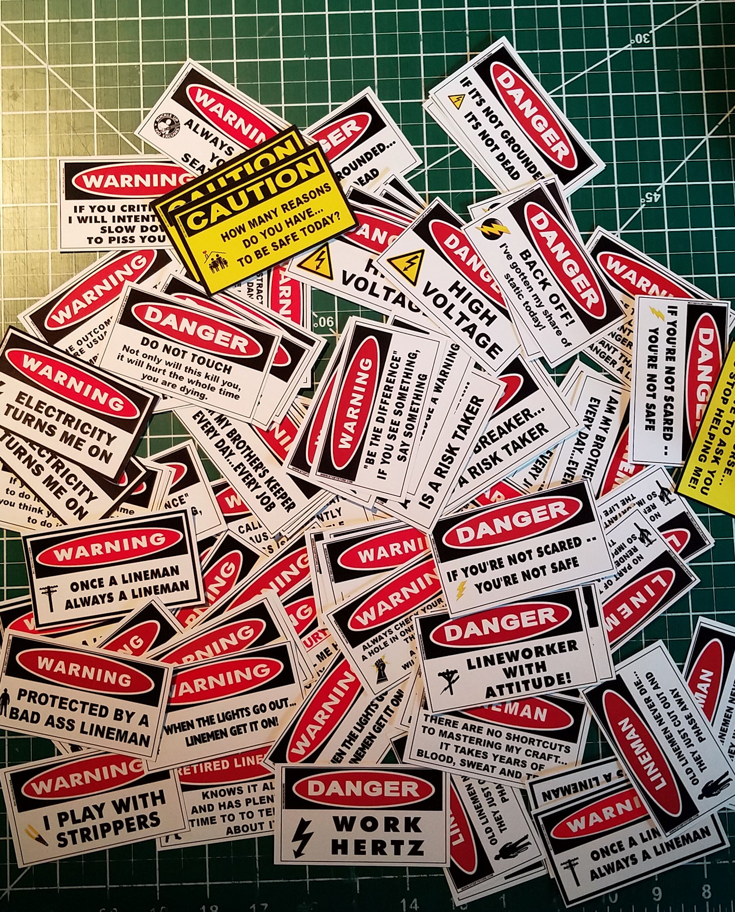 LINEMAN ELECTRICAL PARTY STICKERS